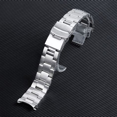 Curved End Oyster Watch Band For Seiko Skx007 Skx009 20mm 22mm Diver Solid Stainless Steel Metal