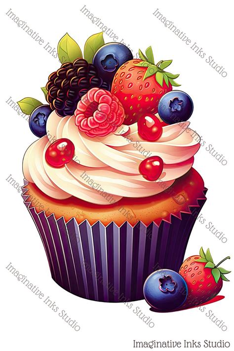 Berries Cupcake Clipart 60 High Quality Png Transparent Background