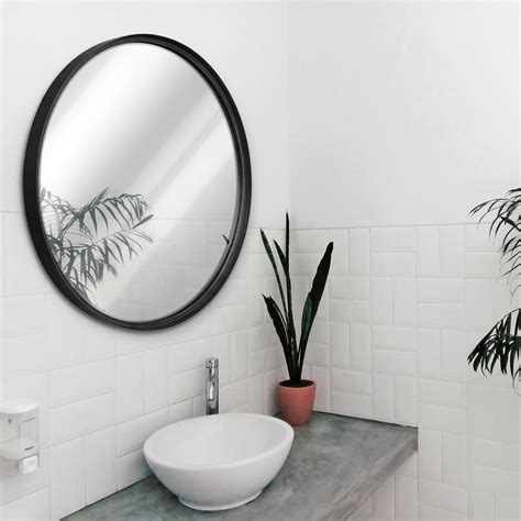 Hbcy Creations Black Circle Wall Mirror Inch Black Round Wall Mirror