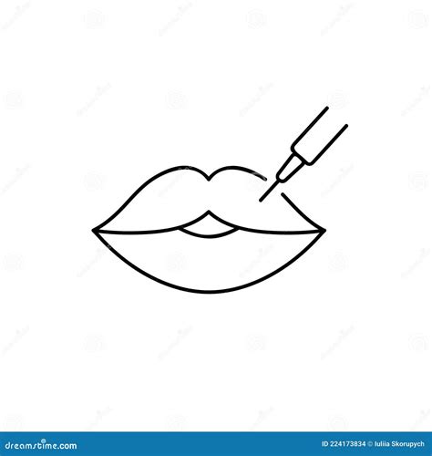 Hyaluronic Acid Lips Injection Stock Vector Illustration Of Icon