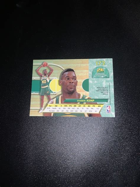 Ultra Seattle Supersonics Basketball Card Shawn Kemp Eco