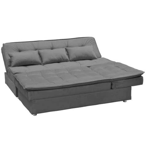 Sofá Cama 4 Lugares Penélope Com Chaise 270m Veludo Cinza Vee Decor