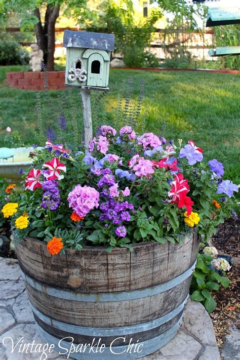 26 Best Whiskey Barrel Planters Images On Pinterest Whiskey Barrel