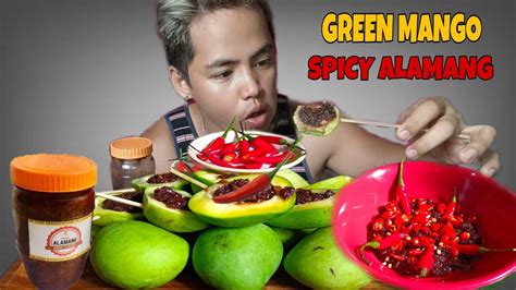 MANGGANG HILAW WITH BAGOONG ALAMANG GREEN MANGO MUKBANG Pinoy