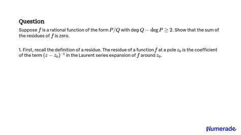 Solvedsuppose F Is A Rational Function Of The Form P Q With Deg Q