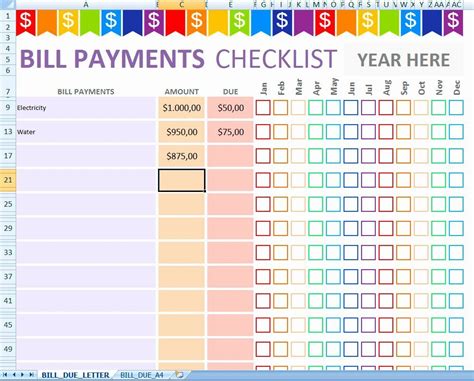 Excel Bill Tracker Beautiful Monthly Bill Payments Tracker Editable And Printable Excel Bill