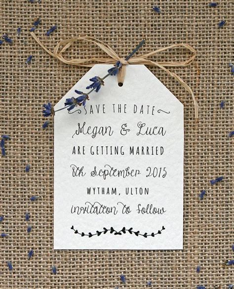 Rustic Woodland Ribbed Kraft Save The Date Card With Wooden Etsy