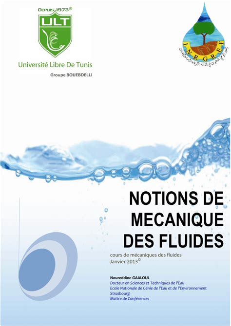 PDF Cours Mecanique Des Fluides DOKUMEN TIPS