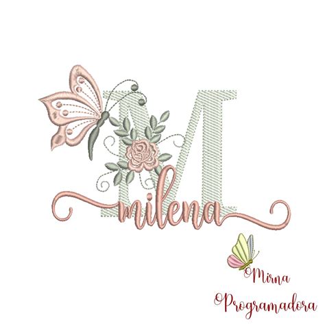 Matriz de Bordado - Nome Milena - SHOP BAZAR & CIA SHOP BAZAR & CIA