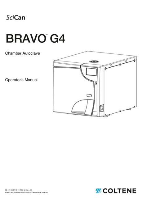 Scican Bravo G Dental Sterilizer User Guide