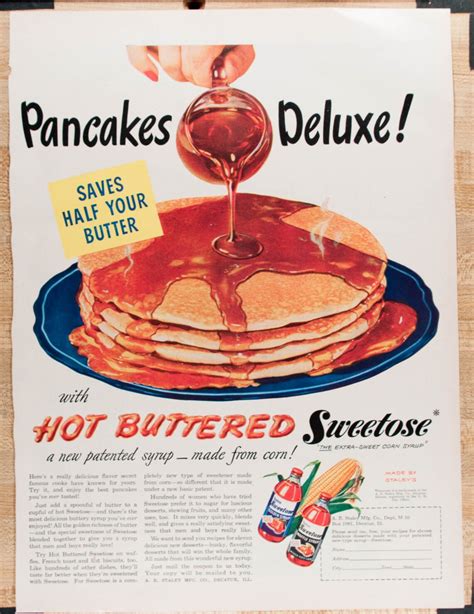 Sweetose Corn Syrup Pancake Ad From 1947 Ad47 41 Etsy