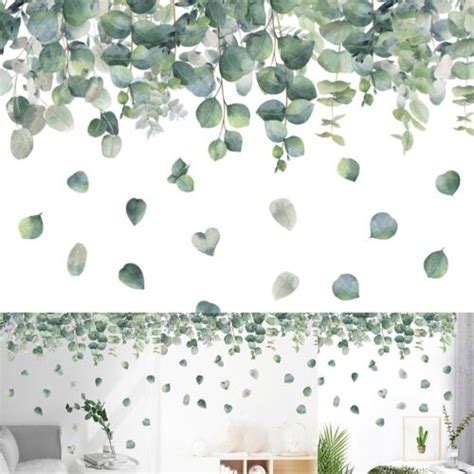 Chic Rainforest Plant Green Leaves Wall Stickers For Stylish Home Decor