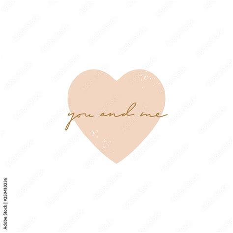 Vector Simple Cute Heart Shape With Lettering Text Love Symbol