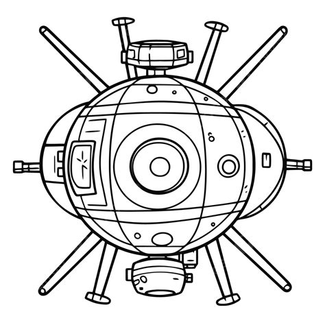 Robot La Recherche Dun Objet Spatial Coloriage Contour Croquis Dessin