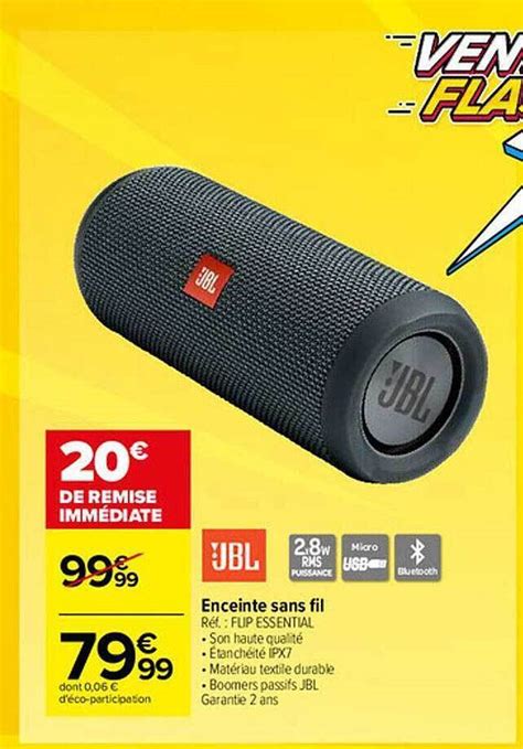 Promo Enceinte Sans Fil Jbl Chez Carrefour