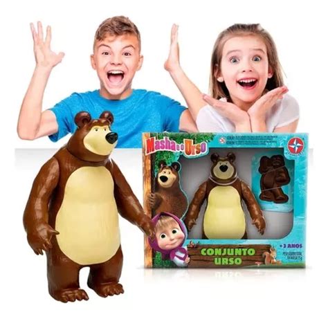 Brinquedo Urso Conjunto Boneco Masha E O Urso Forma Massinha Frete grátis