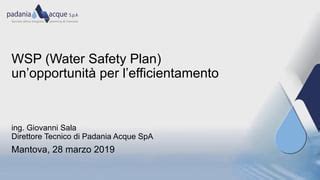 Water Safety Plan Un Opportunit Per L Efficientamento Ppt