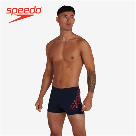 Speedo Men S Fitness Swimwear Boom Logo Placement Aquashort Navy Blue