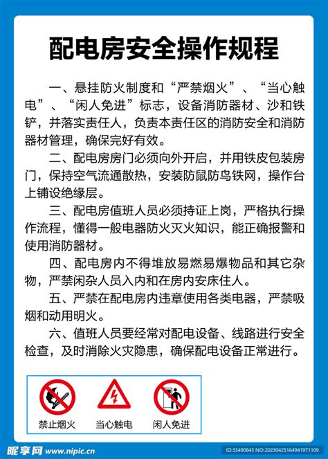 配电房安全操作规程设计图 室内广告设计 广告设计 设计图库 昵图网