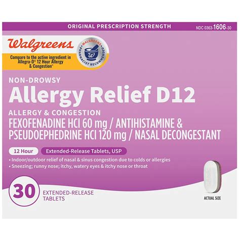 Walgreens Allergy Relief D12 Extended Release Tablets 30 Ct Shipt