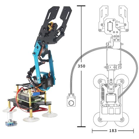 Adeept Rasparm S Dof Robot Arm Axis Robotic Arm Kit For Raspberry