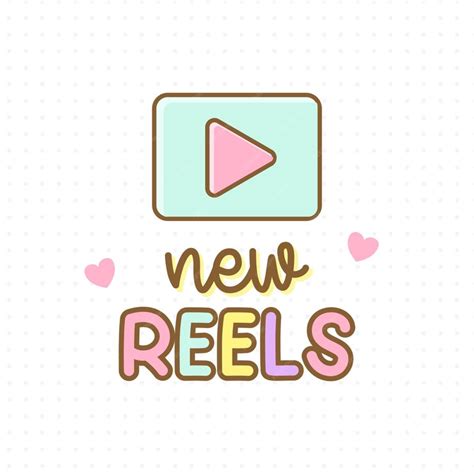 Premium Vector | Lettering design in kawaii style for instagram reels ...