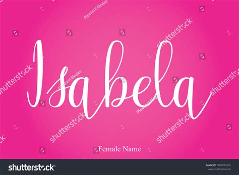 Isabela Female Name Cursive Calligraphy Text 库存矢量图（免版税）1887925216