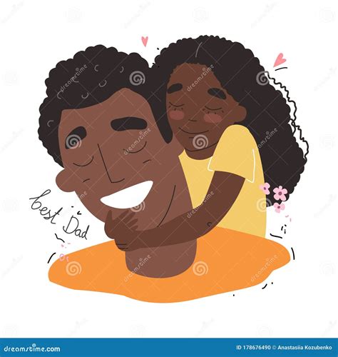 Pai Dia Feliz Fam Lia Negra Afro Americana Filha Abra A Pai E Sorria