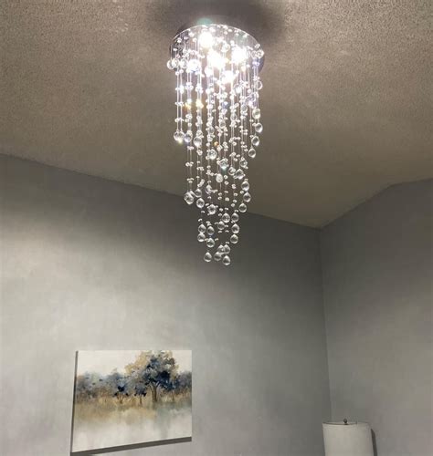 A1A9 Elegant Spiral Crystal Chandelier Lighting Clear K9 Crystal