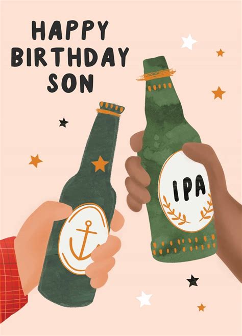 Son Beer Bottles Birthday Card Scribbler