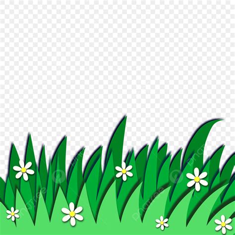 Three Dimensional Vector Design Images Paper Cut Green Grass Border Three Dimensional Grass