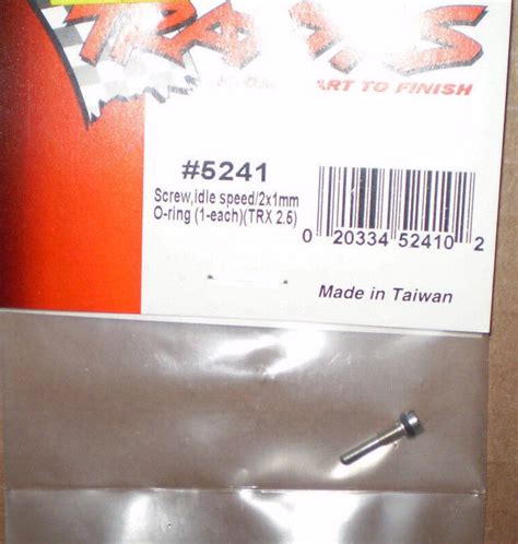 Traxxas 5241 Screw Idle Speed 2X1MM O RING 1 Each TRX 2 5 New Nip EBay