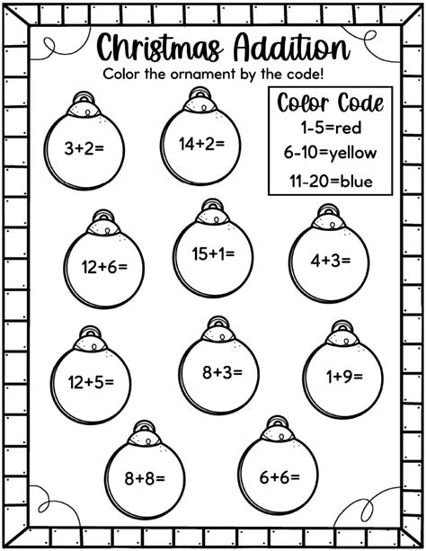 Easy Christmas Math Worksheets - Free! - Kids Activity Zone