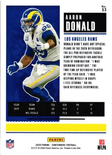 Panini Contenders Aaron Donald Los Angeles Rams Eur