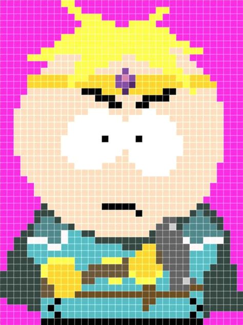 Butters Paladin South Park Stick Of Truth Pattern Pixel Art Pattern Pixel Art Grid South