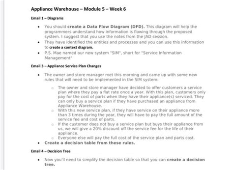 Solved Appliance Warehouse Module Week Email Chegg