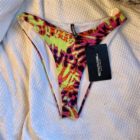 Plt Lime Tie Dye High Brazilian Bikini Bottoms Depop