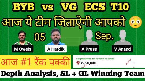 Byb Vs Vg Dream11 Prediction Ecs T10 Dream11 Team Today T10 Dream