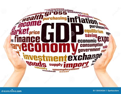 GDP Word Cloud Hand Sphere Concept Stock Illustration Illustration Of