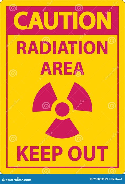 Caution Radiation Area Keep Out Sign On White Background Stock Vector