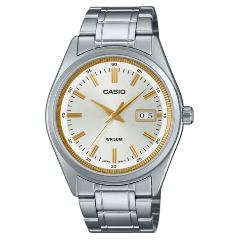Rel Gio Masculino Casio Standard Anal Gico Em A O Inoxid Vel Mostrador Prateado E Quartzo