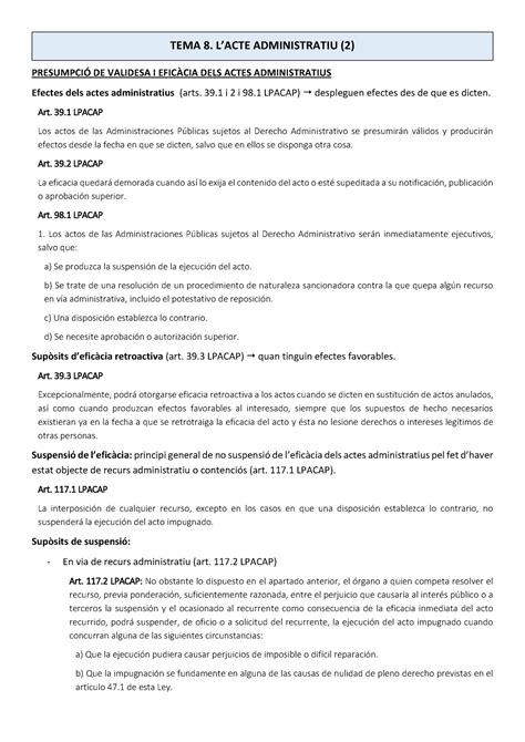 Tema Tema Administratiu De Validesa I Dels Actes