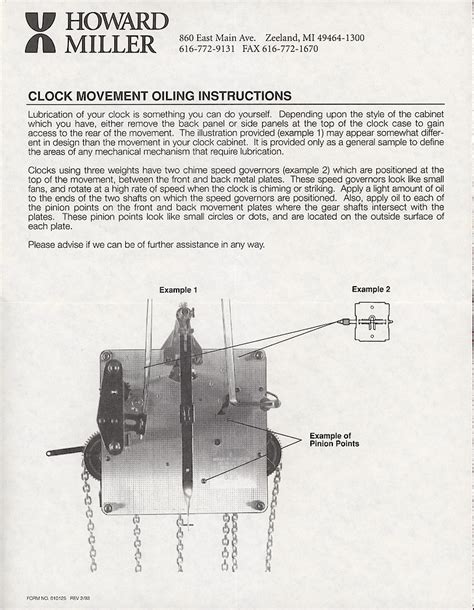 Howard Miller Clock Movement Diagram