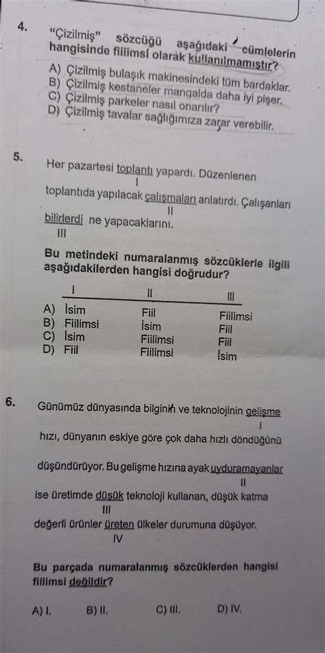 türkçe fiilimsiler 3 soruyu cözermisiniz tesekkurler Eodev