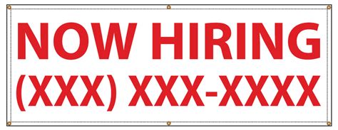 Buy Our Now Hiring Phone Number Banner At Signs World Wide