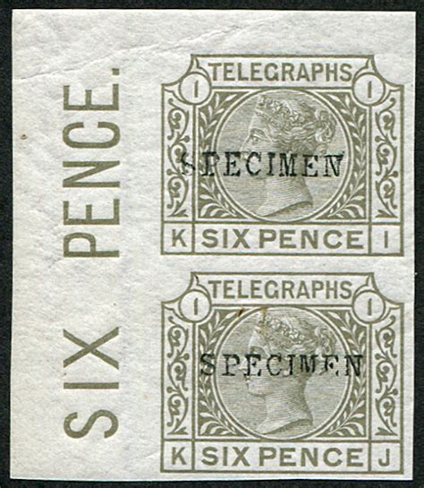 Telegraphs D Sg T Pl Imperf Ovpt Speci Embassy Philatelists