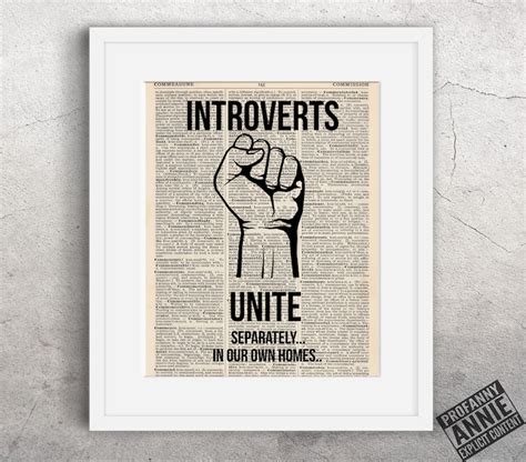 Introverts Unite Separately In Our Own Homes Dictionary Print Etsy Uk