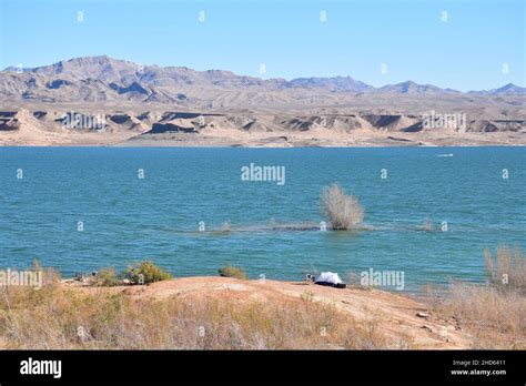 Tent camping at the Stewarts Point Campground at the Lake Mead National ...