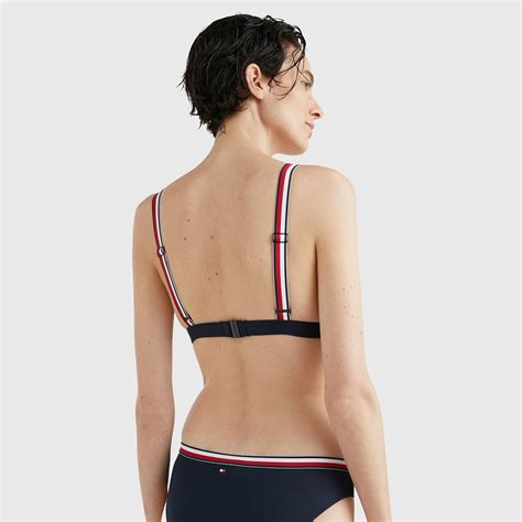 Tommy Hilfiger Triangle Kadın Mavi Bikini Üstü KADIN Mayo Bikini SuperStep