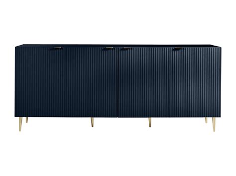 Credenza Con 4 Ante In MDF E Acciaio Blu E Dorato YESINIA